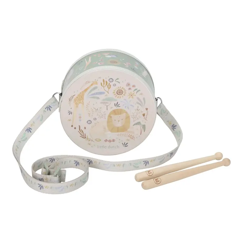 Tambour en bois Safari Friends – instrument musical enfant