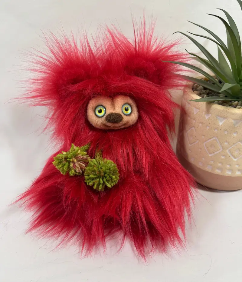 🍒 Tao – l’ours féerique flamboyant, 17 cm 🍒