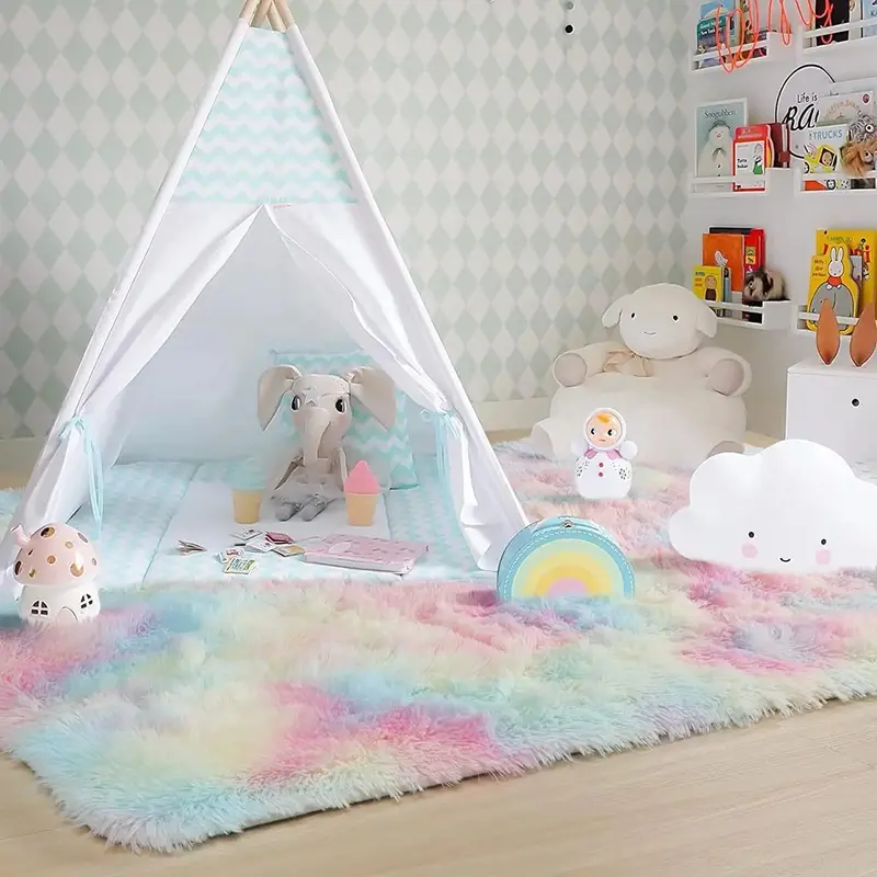 Tapis chambre enfant | Rectangle Arc-en-ciel