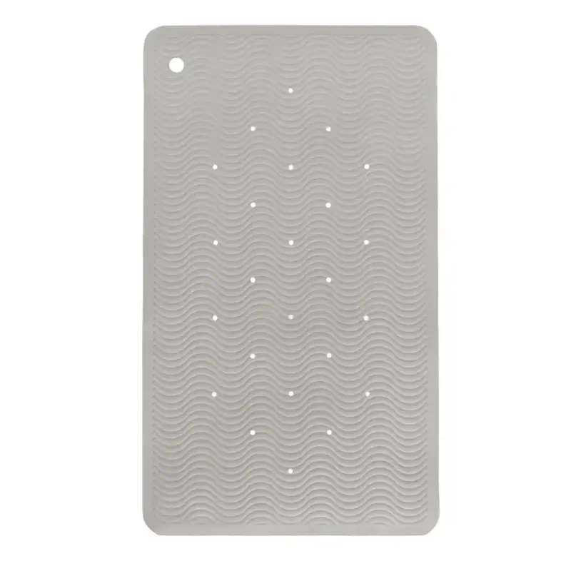 Tapis de bain en caoutchouc naturel Hevea 69x39cm Wave - Granite