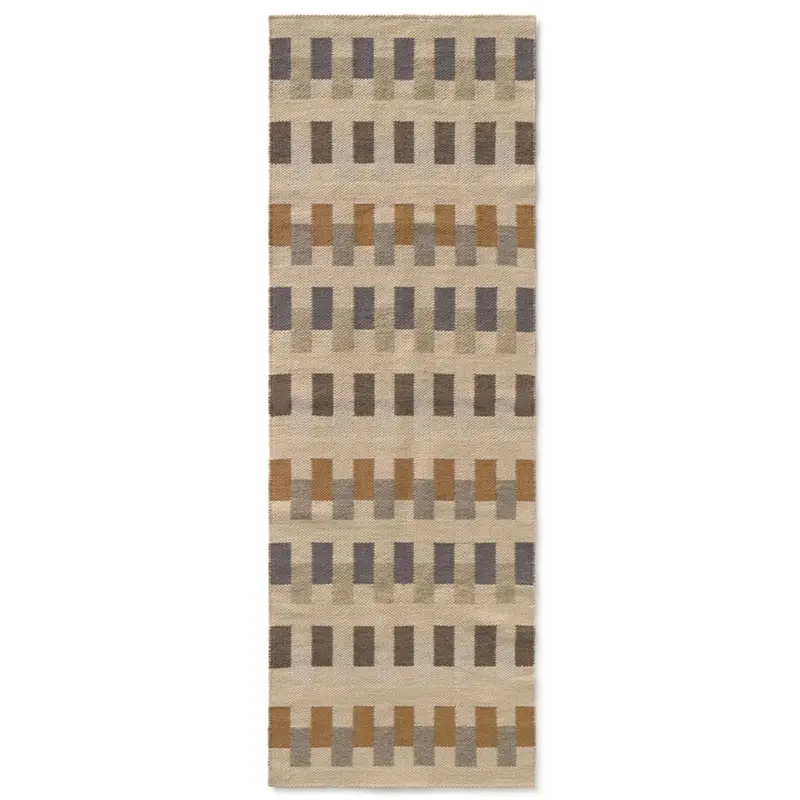 Tapis De Couloir Handloom Intersecting Natural 80 X 230 Cm