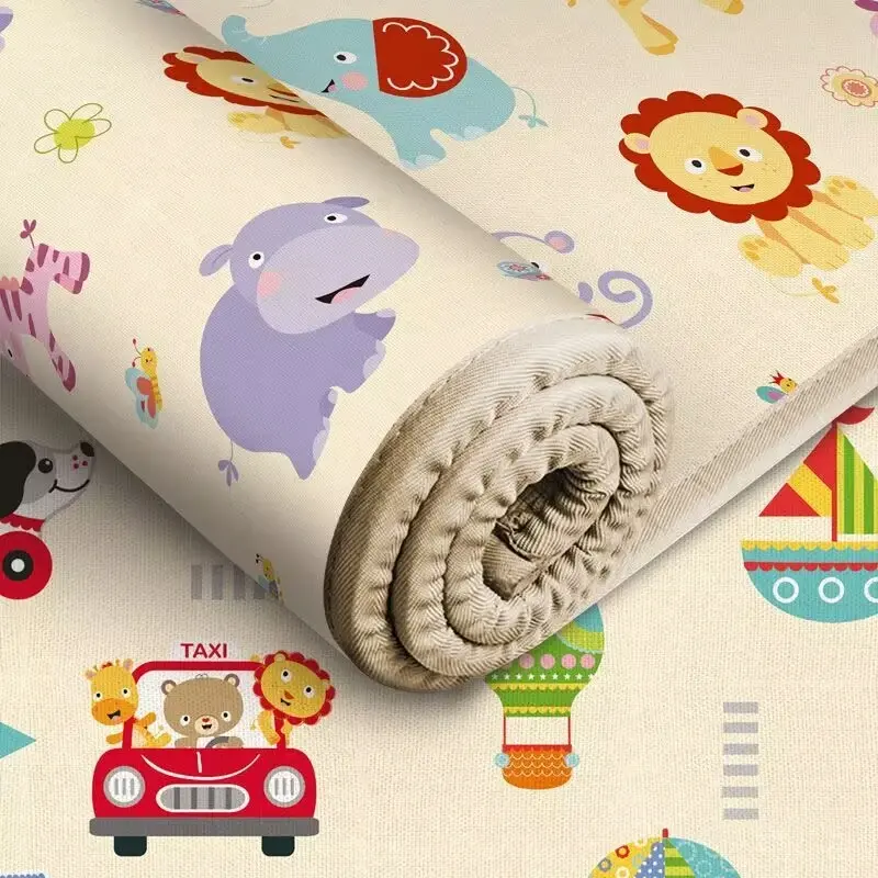 Tapis de jeu épais bébé 200x180cm - tapis sécurité pliable anti-chute ramper
