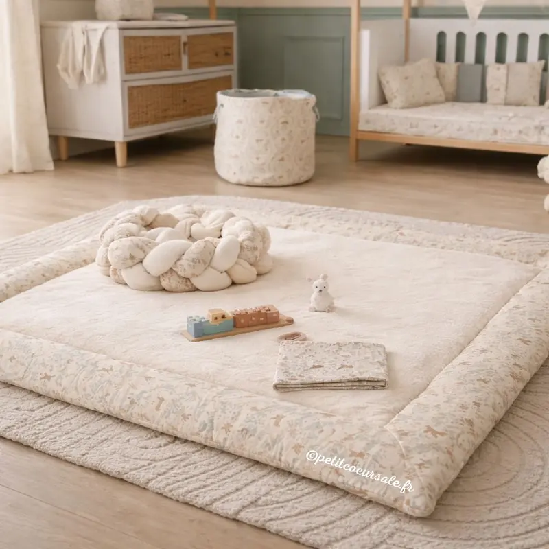 Tapis de parc bébé réversible 100x100 cm – Jardin enchanté