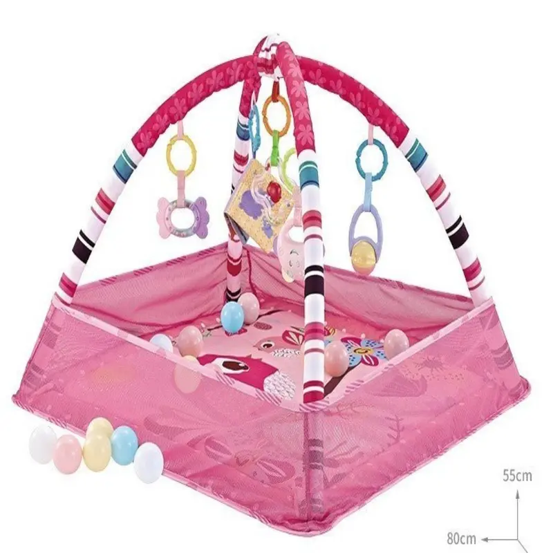 Tapis d’éveil bébé avec arche – Jeux suspendus & motricité