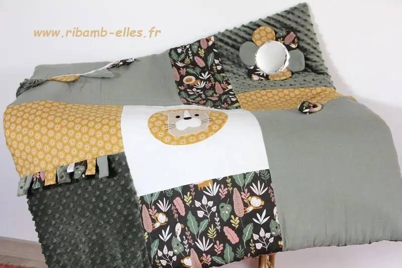 Tapis d'éveil - Collection Jungle - Kaki - Fabrication artisanale