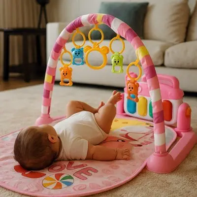 Tapis d’éveil sensoriel bébé – Couleurs & découvertes