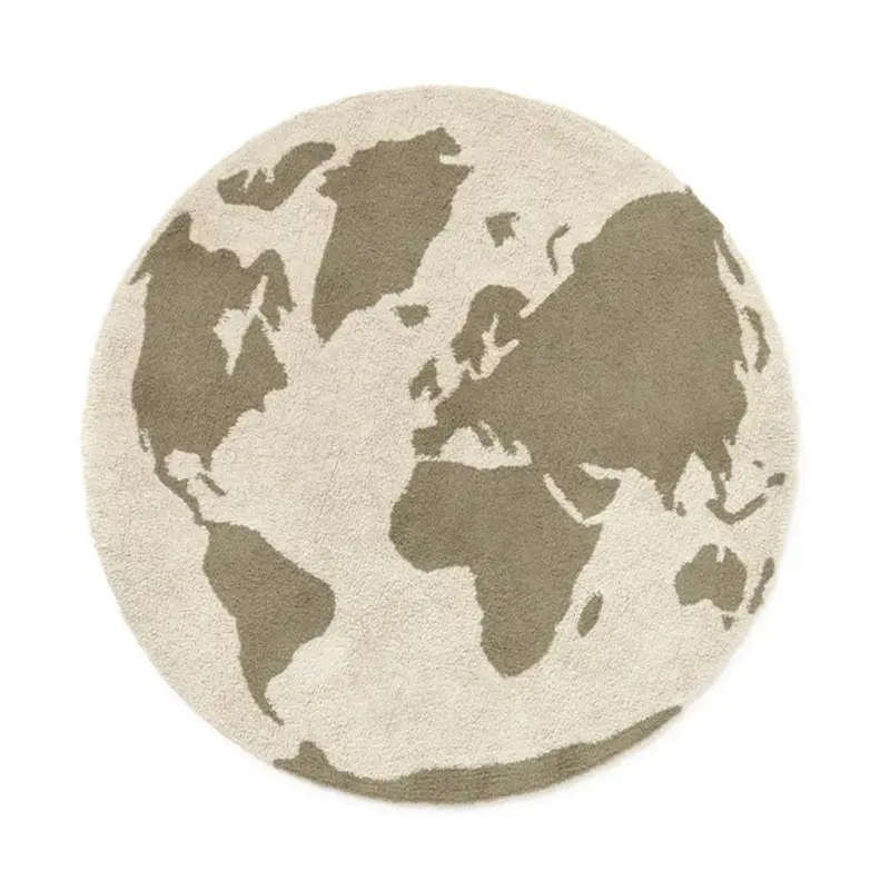 Tapis Lavable Rugcycled Carte Du Monde Ø 120 Cm