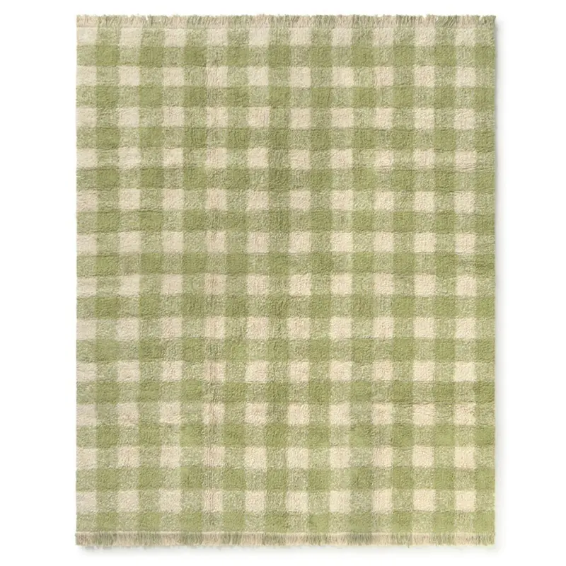 Tapis Lavable Vichy Matcha 90 x 120 Cm