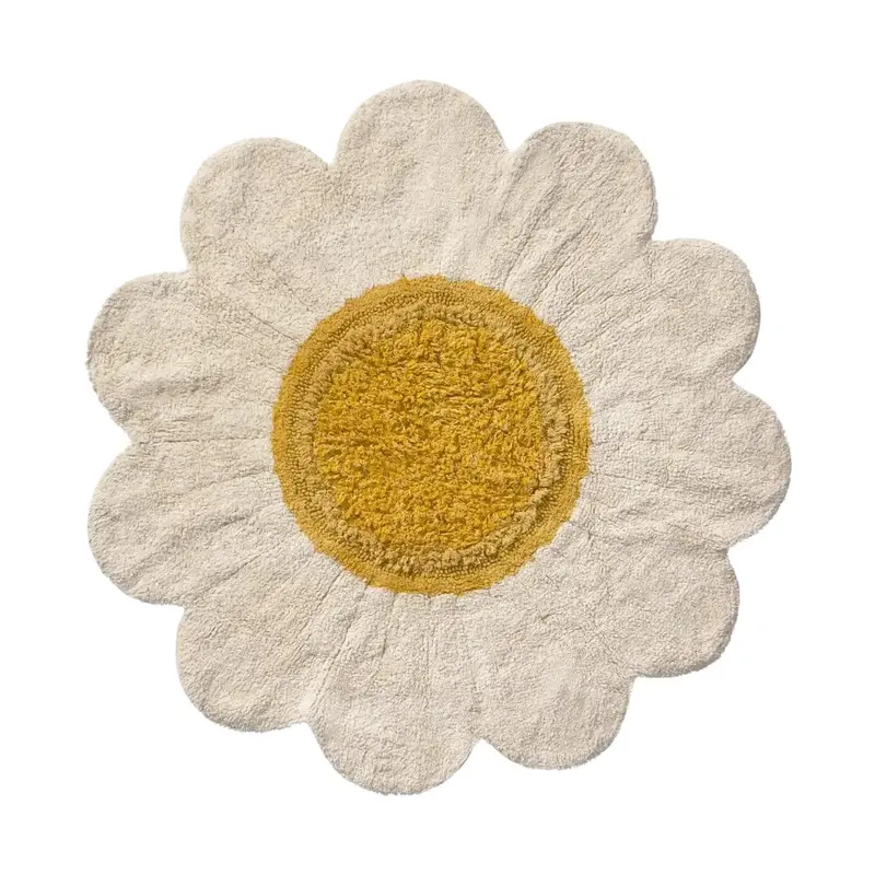 Tapis Lavable White Daisy