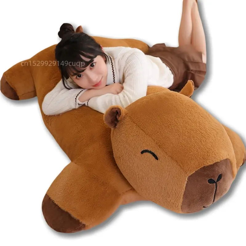 Tapis peluche capybara géant kawaii décoration chambre