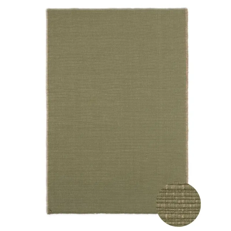 Tapis Tissé Main Kaki 140 X 200 Cm