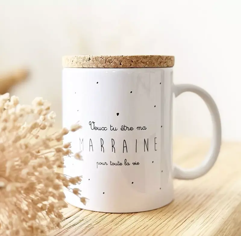 Tasse annonce « Veux-tu être ma marraine? »