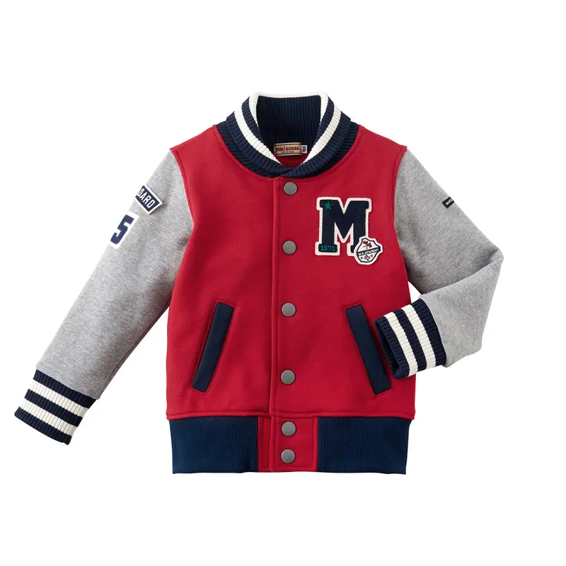 TEDDY EN COTON ROUGE MANCHES GRISES