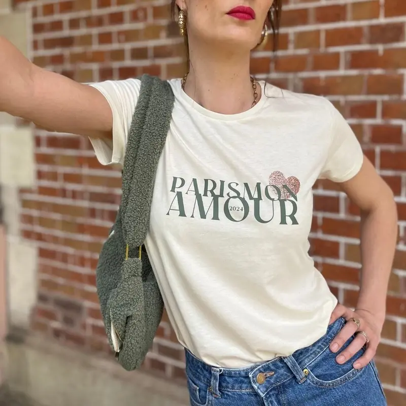 Tee-shirt femme écru - Paris mon amour