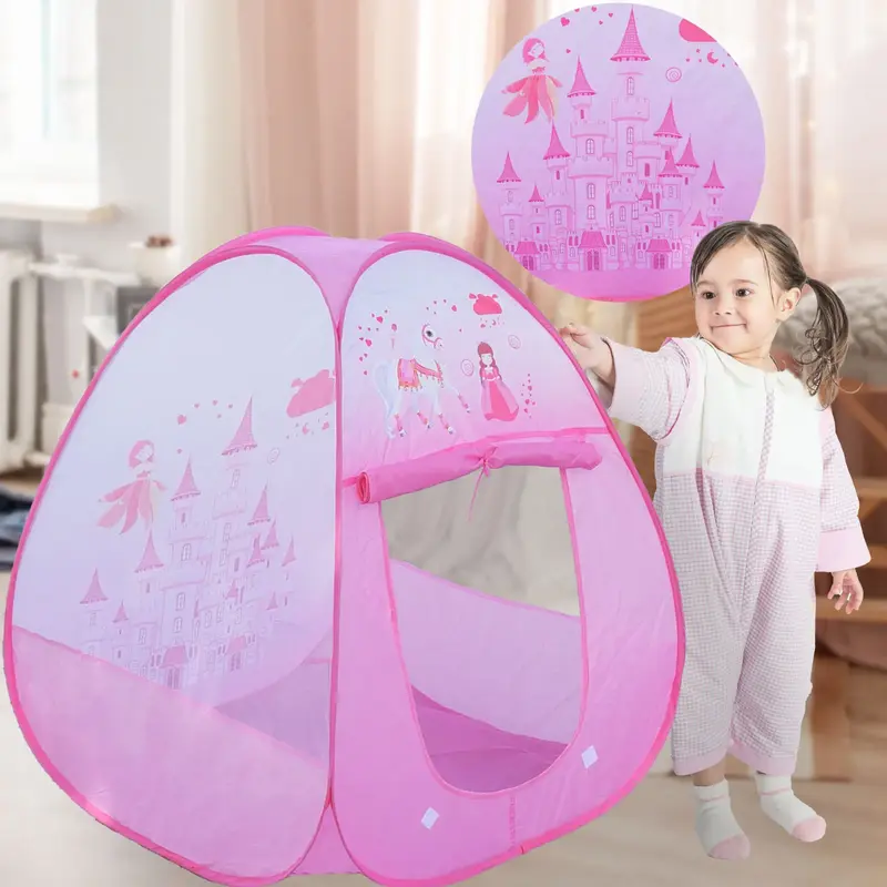 Tente de jeu enfant pliable - maison château intérieur garçon fille