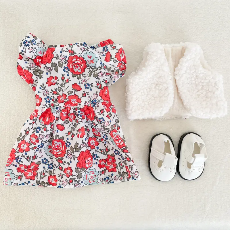 Tenue poupée Amigas 32 cm - 3 pièces - Fleuri rouge