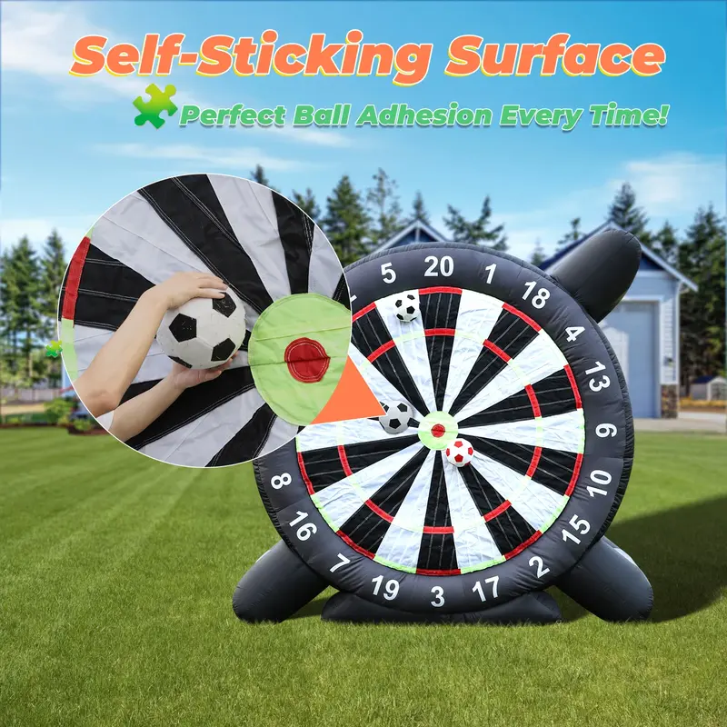 Terrain gonflable géant football fléchettes 3m - aire de jeux enfant avec souffleur