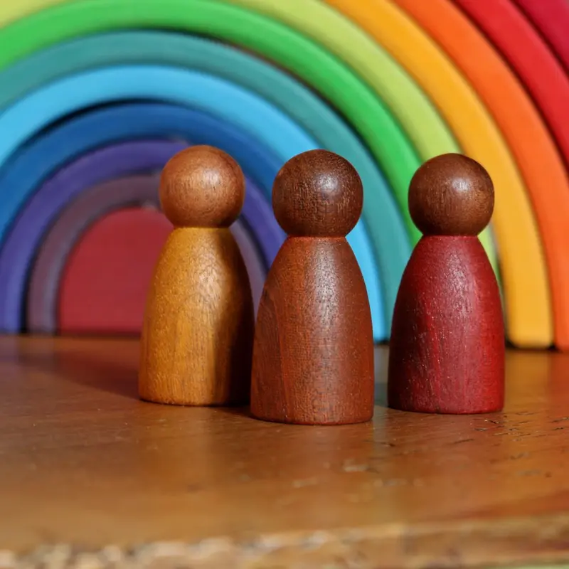 Three Wooden Nins - Earthy Colours