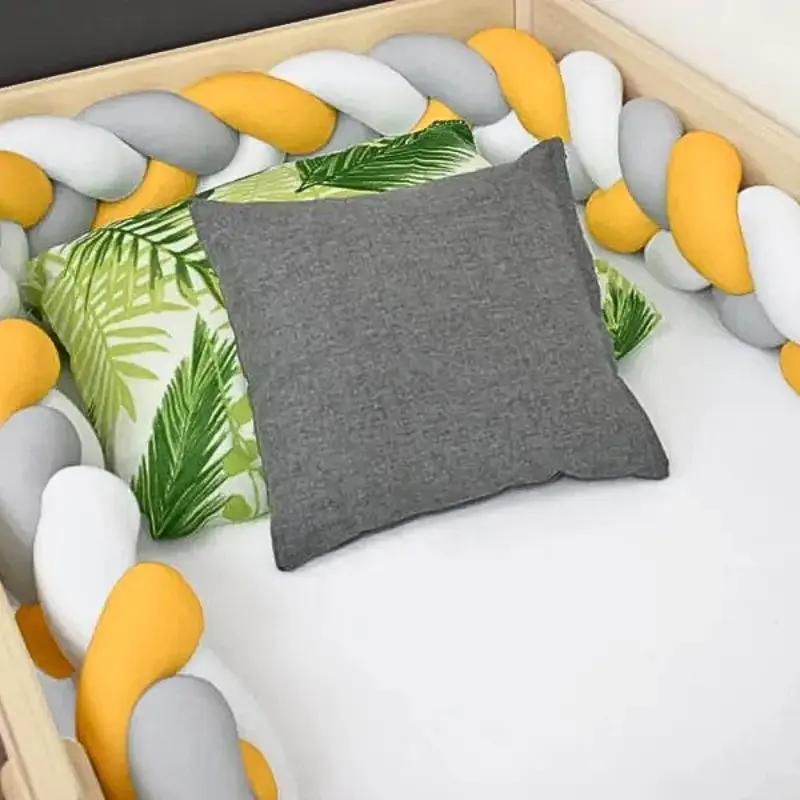 Tour De Lit Bébé - Blanc Gris Jaune