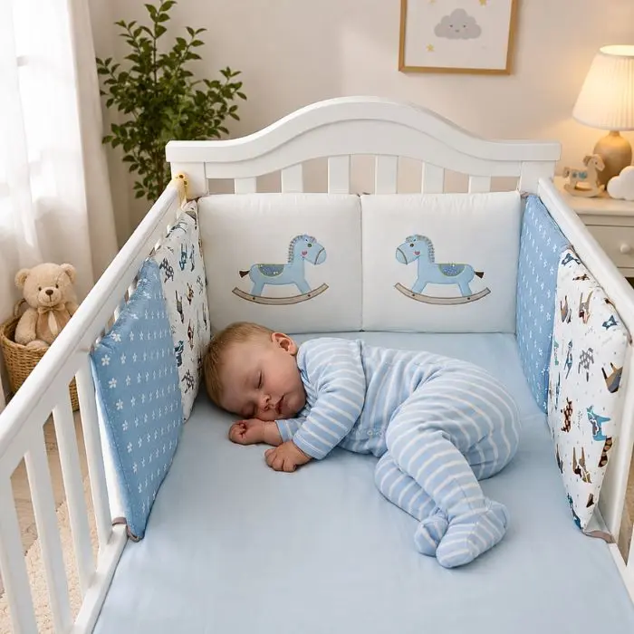Tour De Lit Bébé - Cheval Bleu