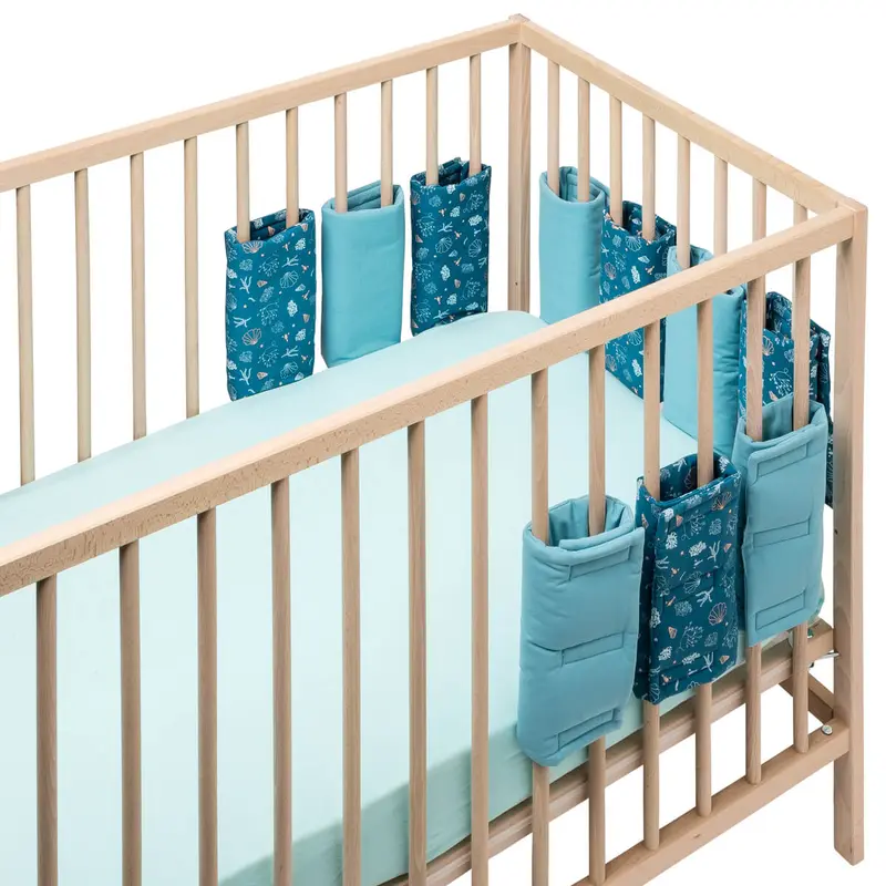 Tour de lit bébé respirant Seaside Romance - 10 éléments modulables contour de lit bébé