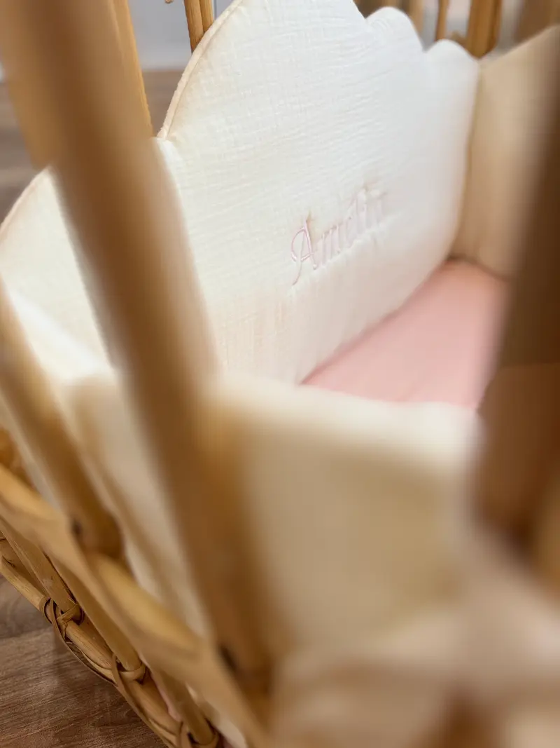 Tour de Lit Nuage Bébé en Double Gaze de Coton – Ecru