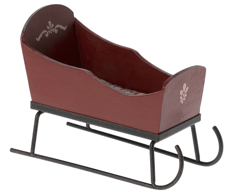 Traineau, Mini, Pour Souris Maileg - Rouge