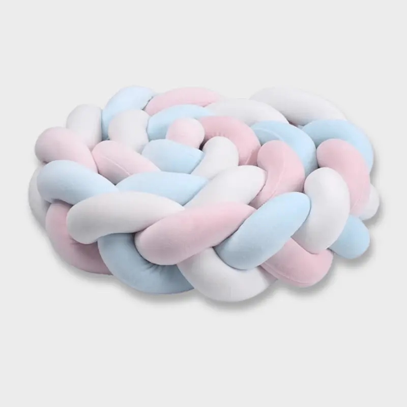 Tresse de Lit Bleu Rose et Blanc