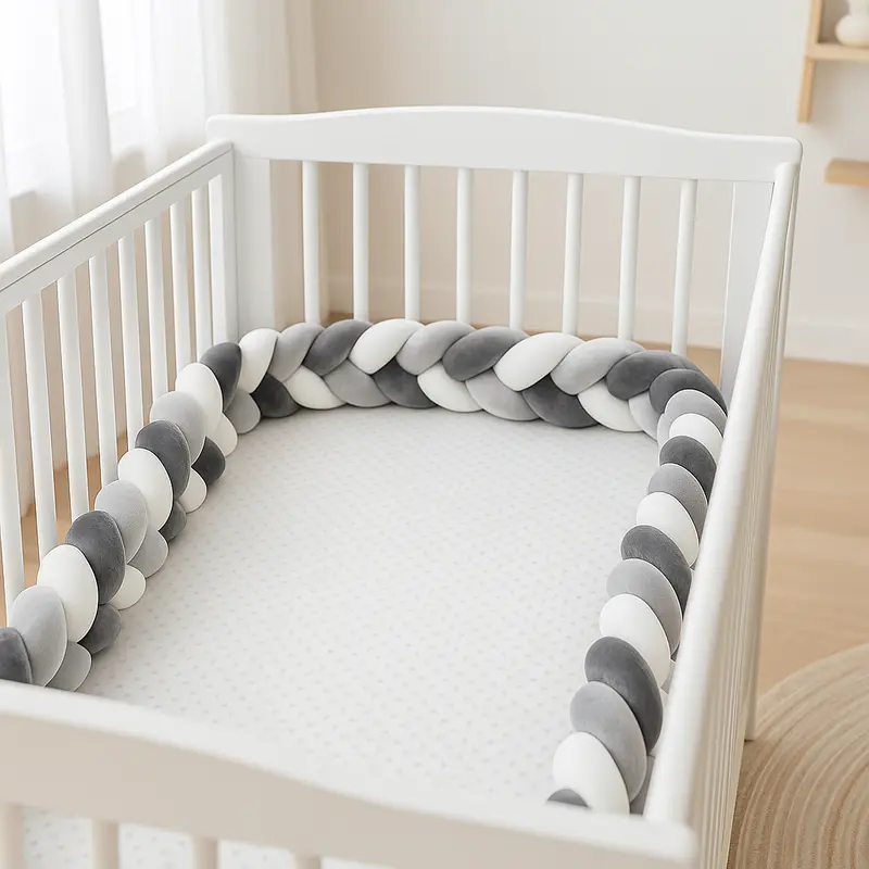 Tresse Lit 3 Brins Gris et Blanc│CoconScandinave