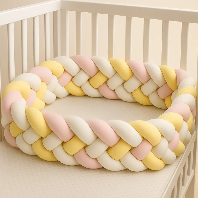 Tresse tour de lit Jaune Rose Blanc│Marshmallow