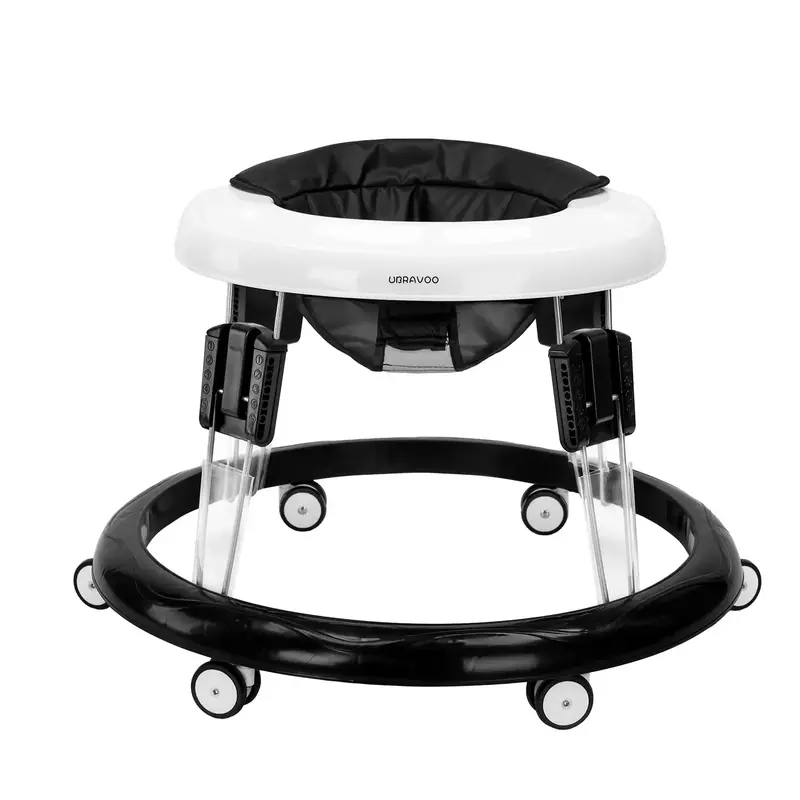 Trotteur bébé réglable plateau lavable amovible - déambulateur universel anti-renversement pliable 6-18 mois