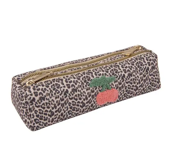 Trousse à stylos double Leopard Cherry - JEUNE PREMIER