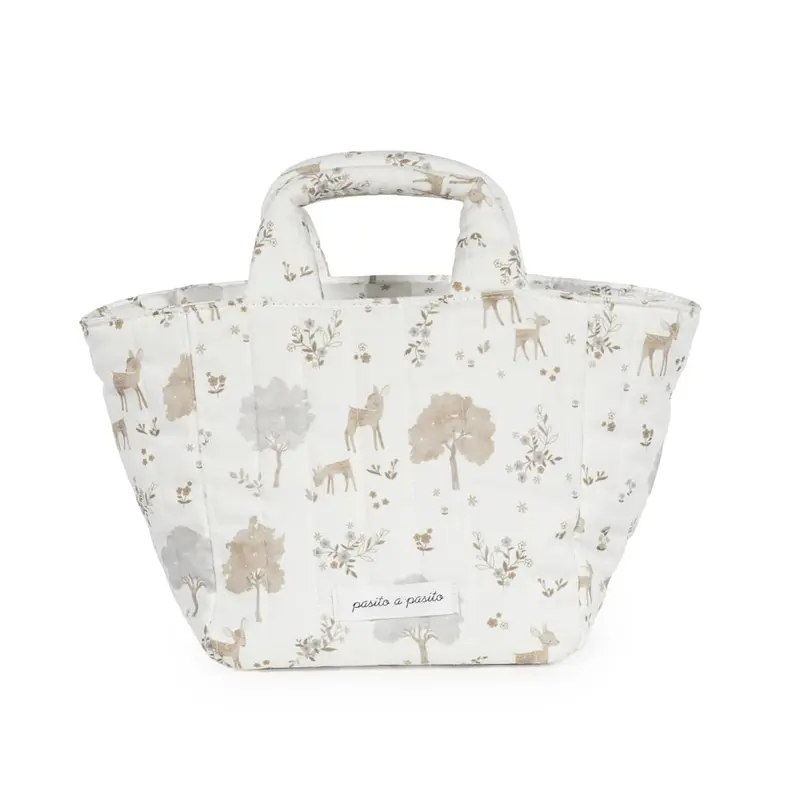 Trousse de toilette Nara Pasito a Pasito – Sac de toilette bébé 100% coton avec imprimé faon