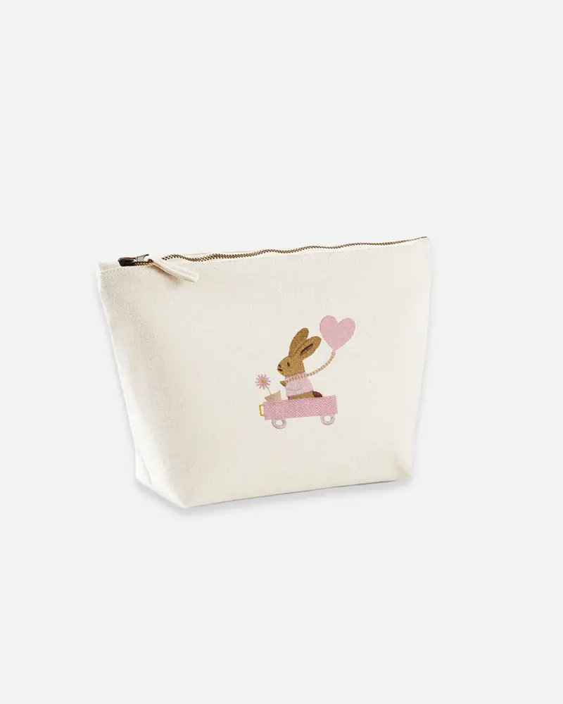 Trousse de toilette naturel lapin cariole rose