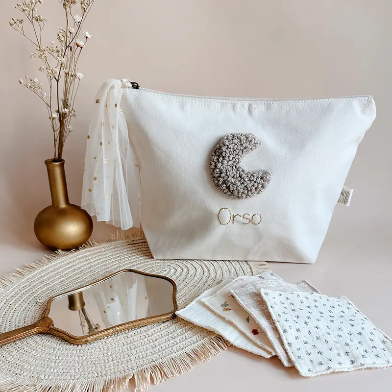 Trousse de toilette personnalisée lune GRÈGE - Grand format