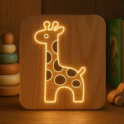 Veilleuse Bébé en Bois│MadameGirafe
