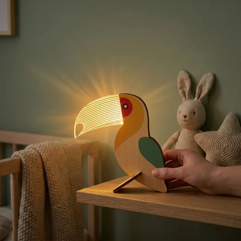 Veilleuse Bébé en Bois