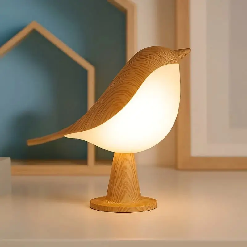 Veilleuse Oiseau en Bois Rechargeable
