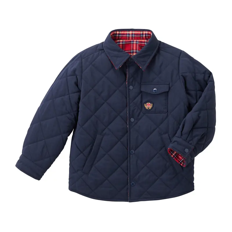 VESTE BLEUE ET ROUGE MATELASSÉE RÉVERSIBLE