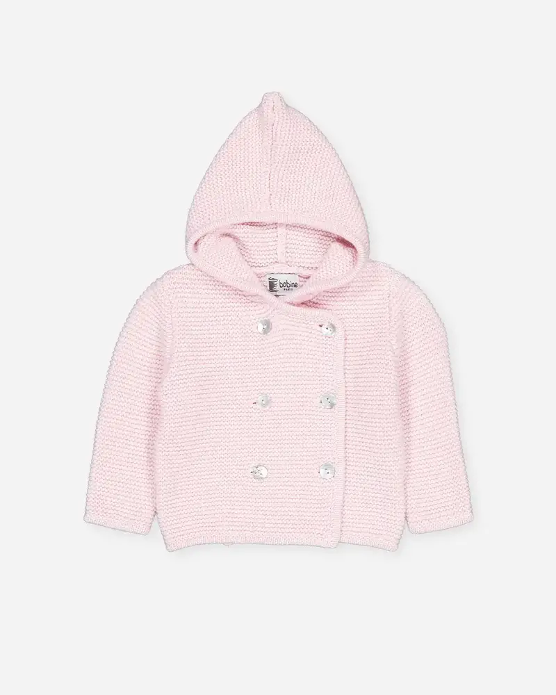 Veste capuche bébé rose blush
