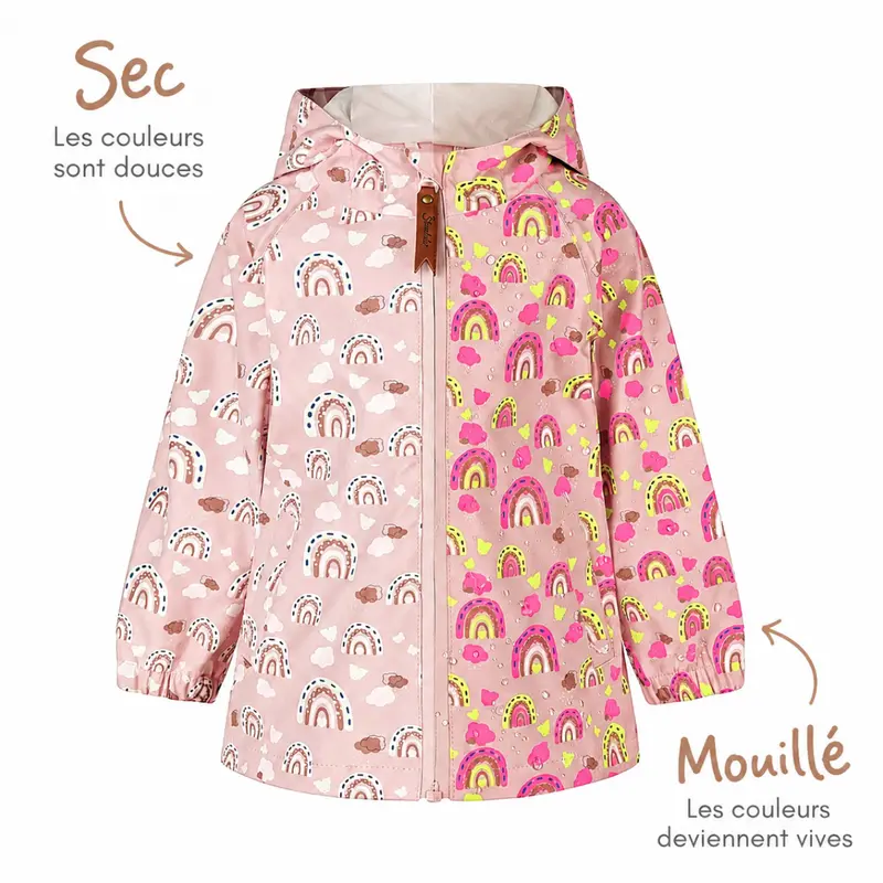Veste de pluie magique Arc-en-Ciel – Change de couleur sous la pluie