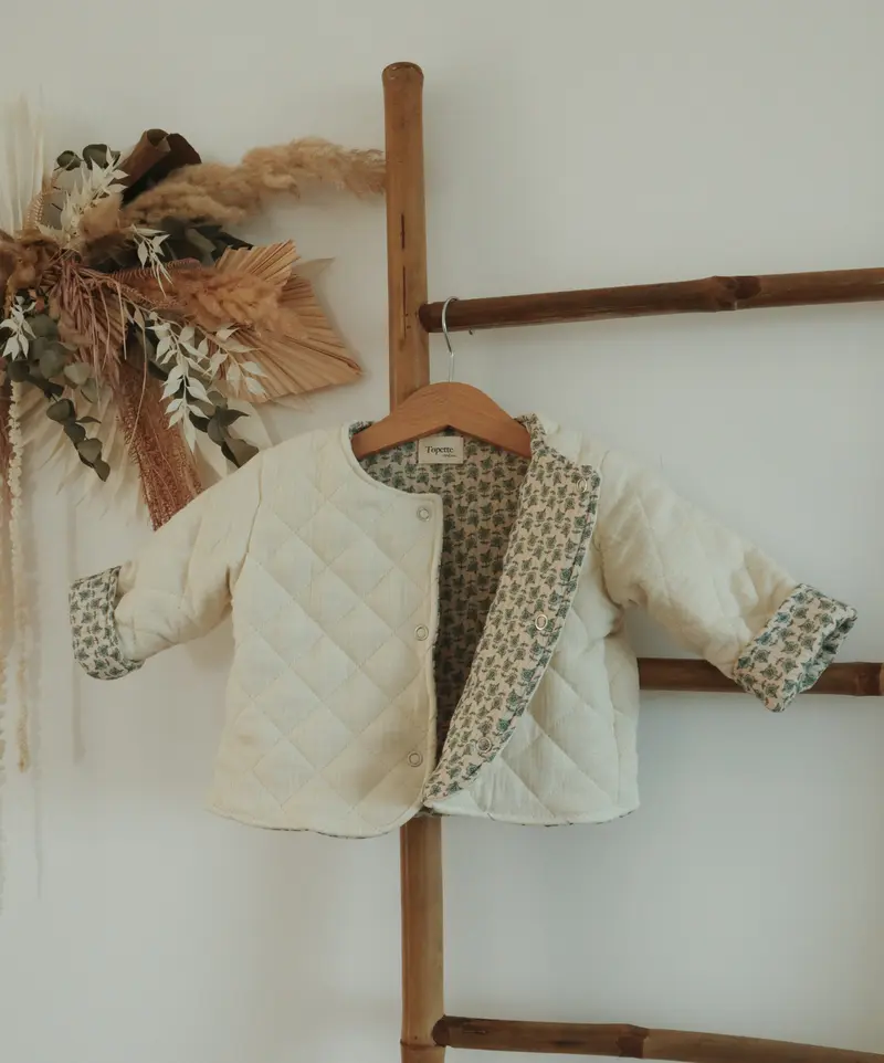 Veste matelassée avec manches enfant Crème/Bloom
