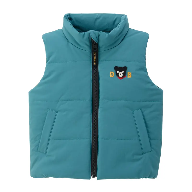 VESTE MATELASSEE DOUBLE B BLEUE SANS MANCHE RÉVERSIBLE