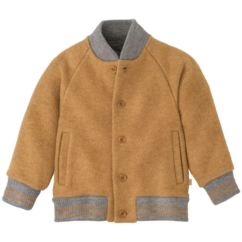 Veste teddy en laine bouillie Disana - Caramel