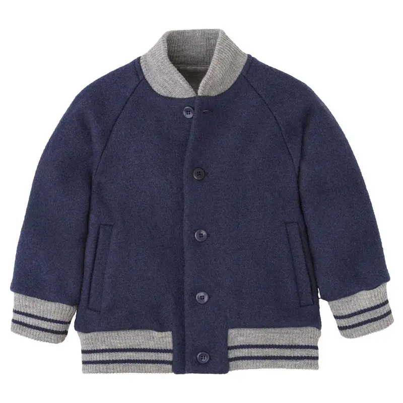 Veste teddy en laine bouillie Disana - Indigo