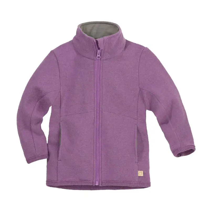Veste zippée en laine mérinos légère Disana – Lilas