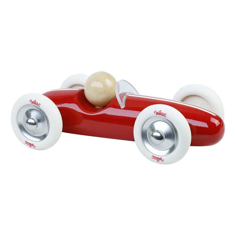 Vilac - Voiture en bois - Grand prix vintage - petit Modèle rouge - 2 ans+