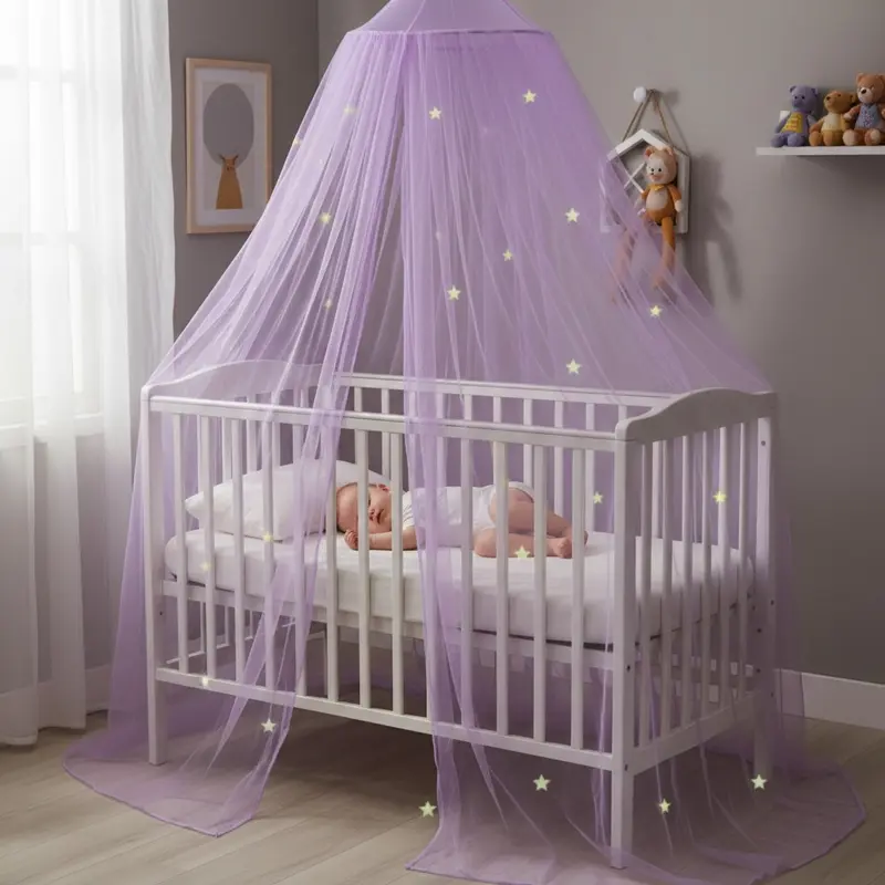 VOILE LIT BEBE | Mauve Anti-Moustiques