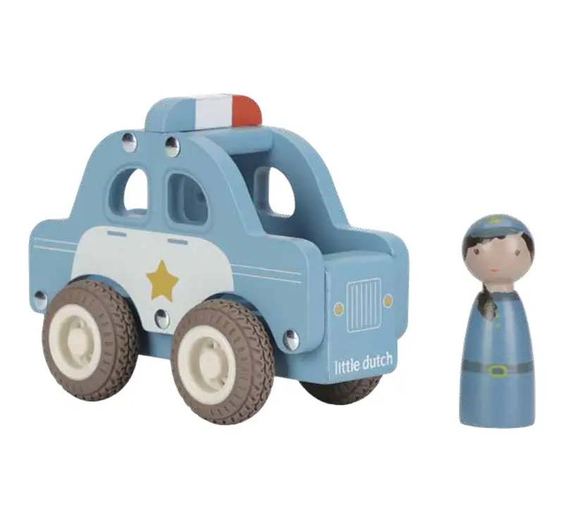 voiture de police en bois - LITTLE DUTCH