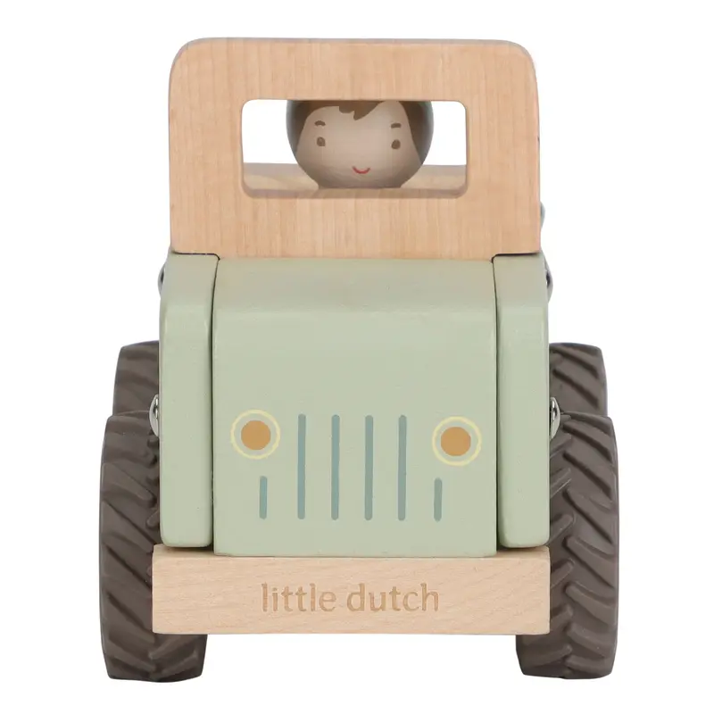voiture de safari en bois avec figurine - LITTLE DUTCH